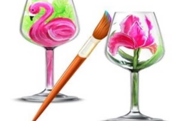 Wine Glass paint party! Photo