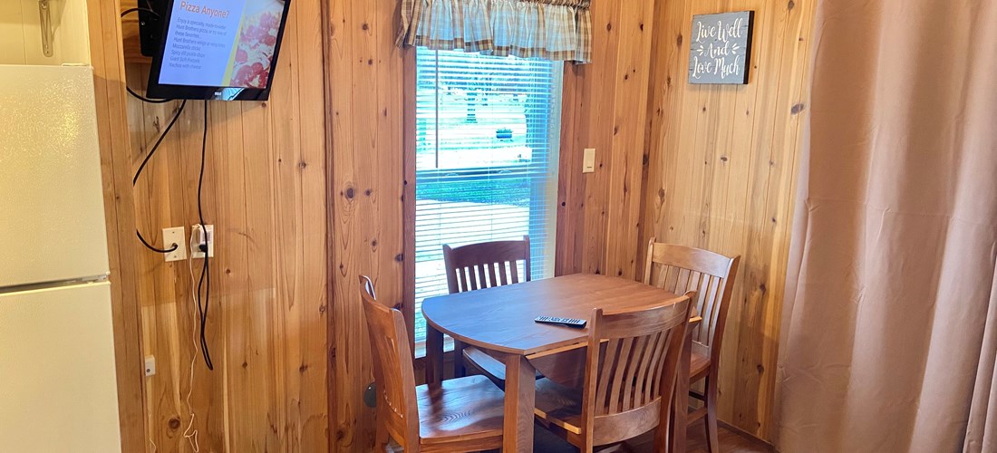 Deluxe cabin with loft dining area.