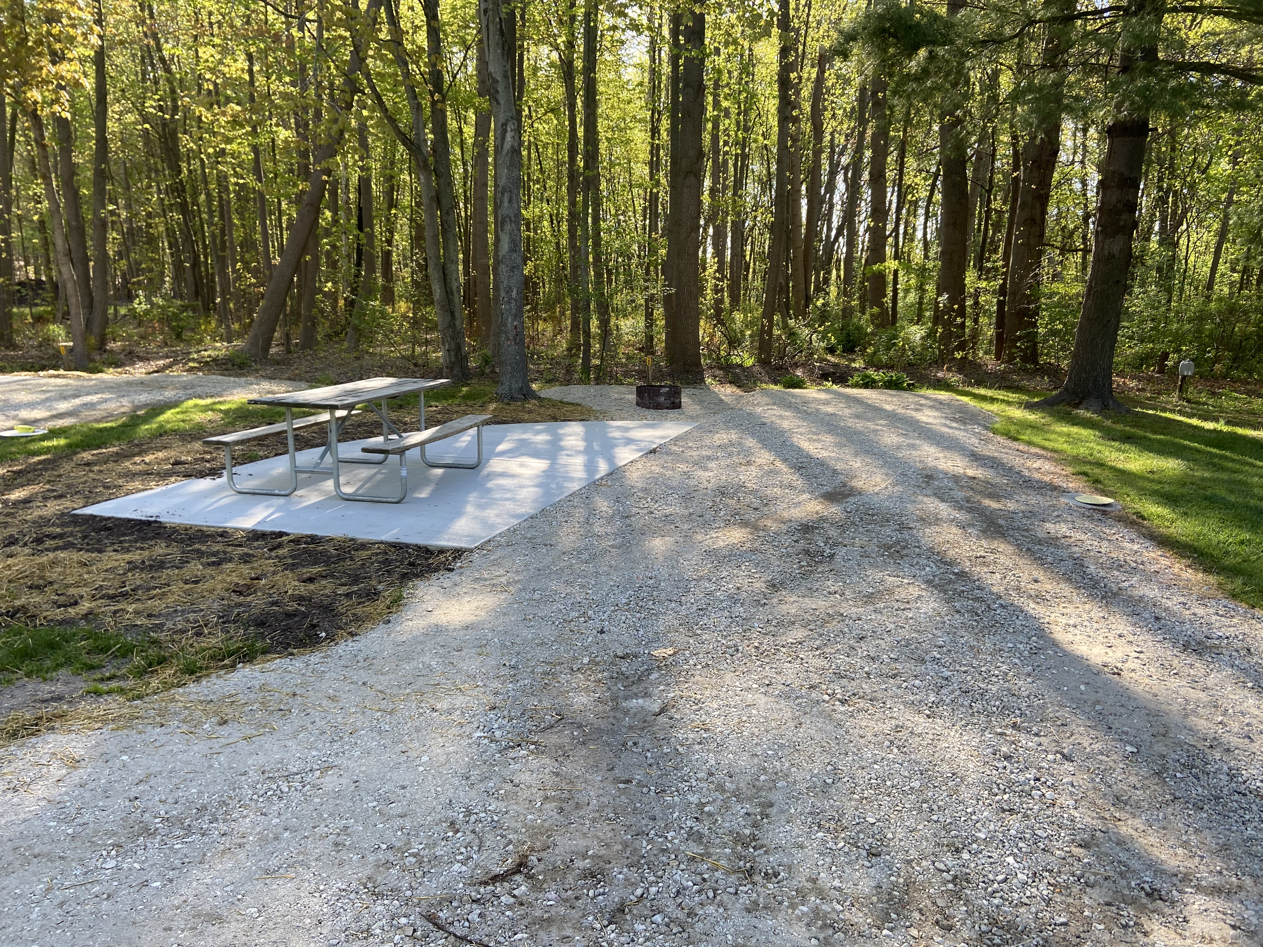 Patio site backed up to woods
