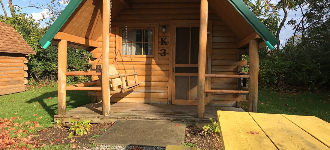 Cozy rustic cabins sleep up to 4. Close to the pool and main facilities.