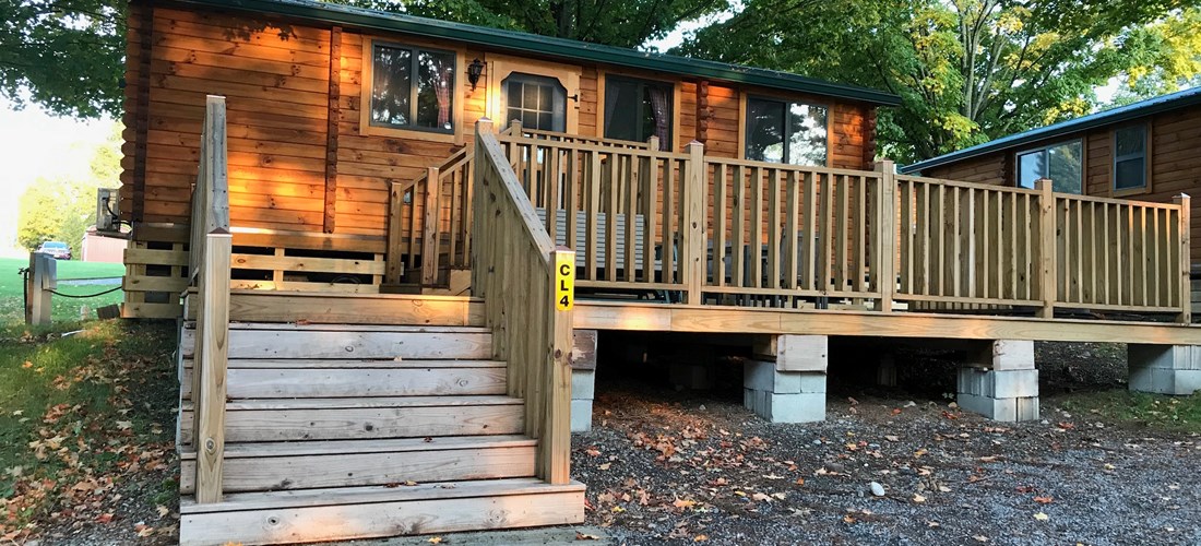 Deluxe cabin, sleeps up to 6, with large deck great for family BBQs and sunsets.