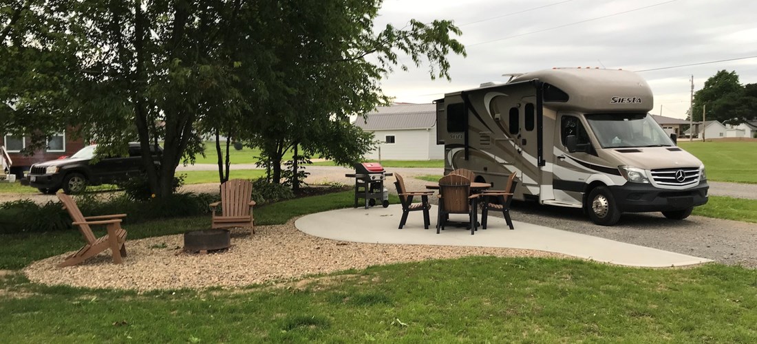 For relaxing from check-in to check-out choose a pull through site with a KOA Patio.