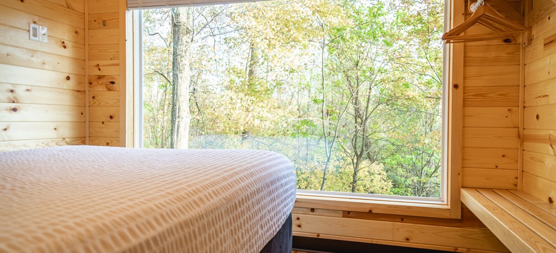 View - Coshocton KOA Deluxe Cabin in the Woods