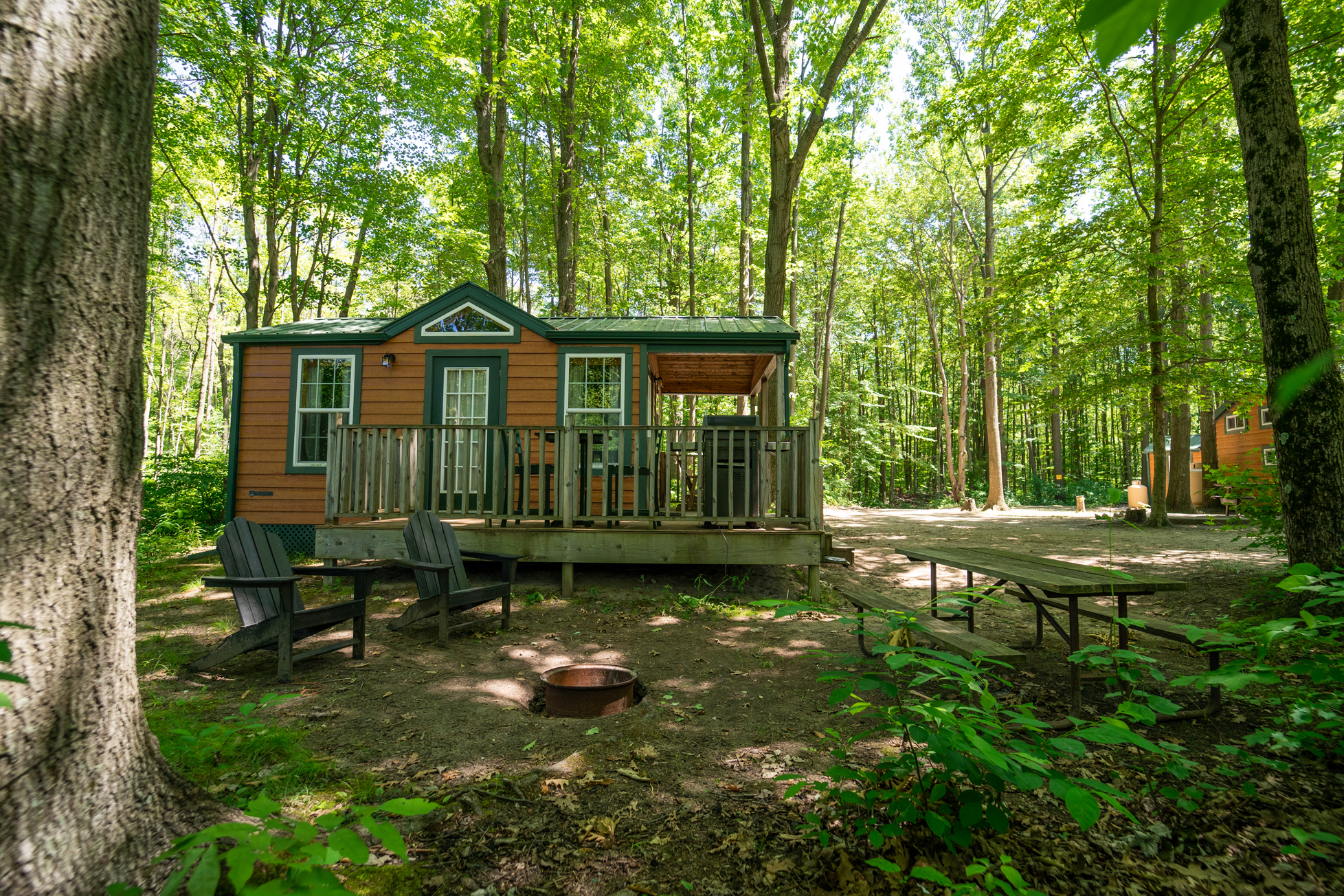 Studio cabins near pond