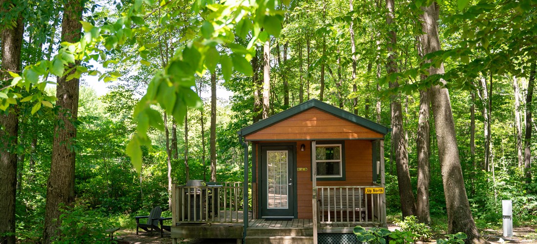 Studio cabins near pond
