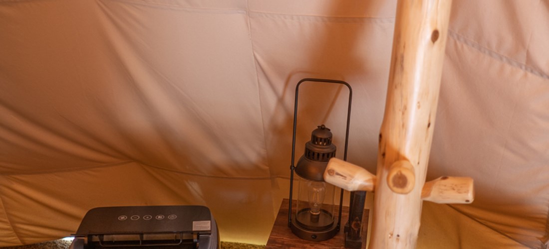 Inside teepee coat rack
