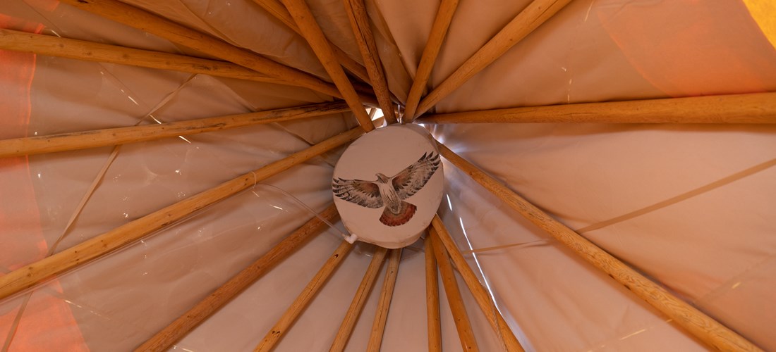 Inside Teepee Rain Catcher
