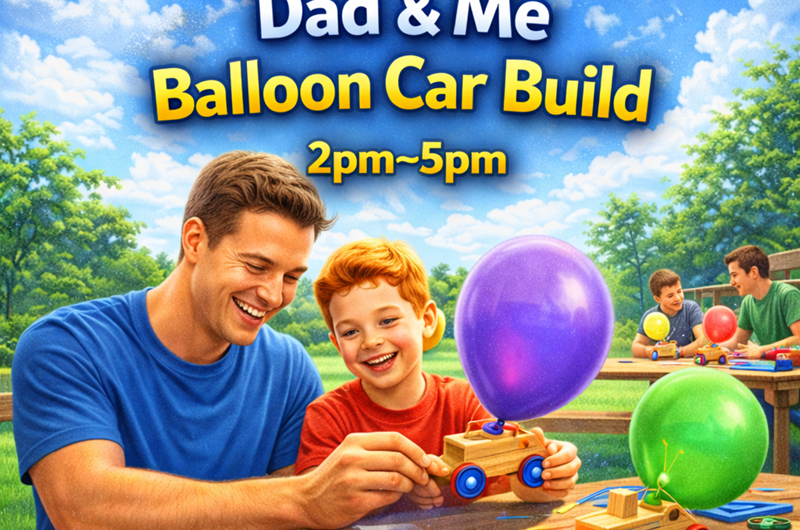 Dad & Me Balloon Car Build Photo