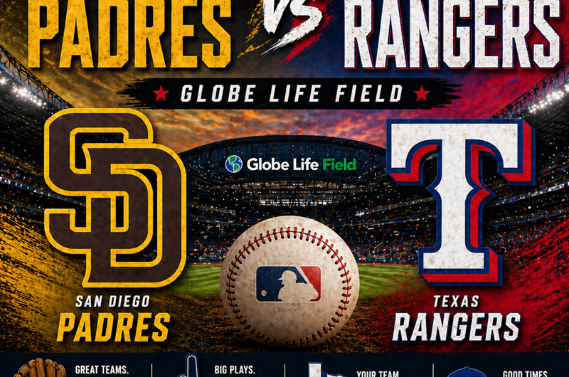 Padres at Rangers Showdown Photo