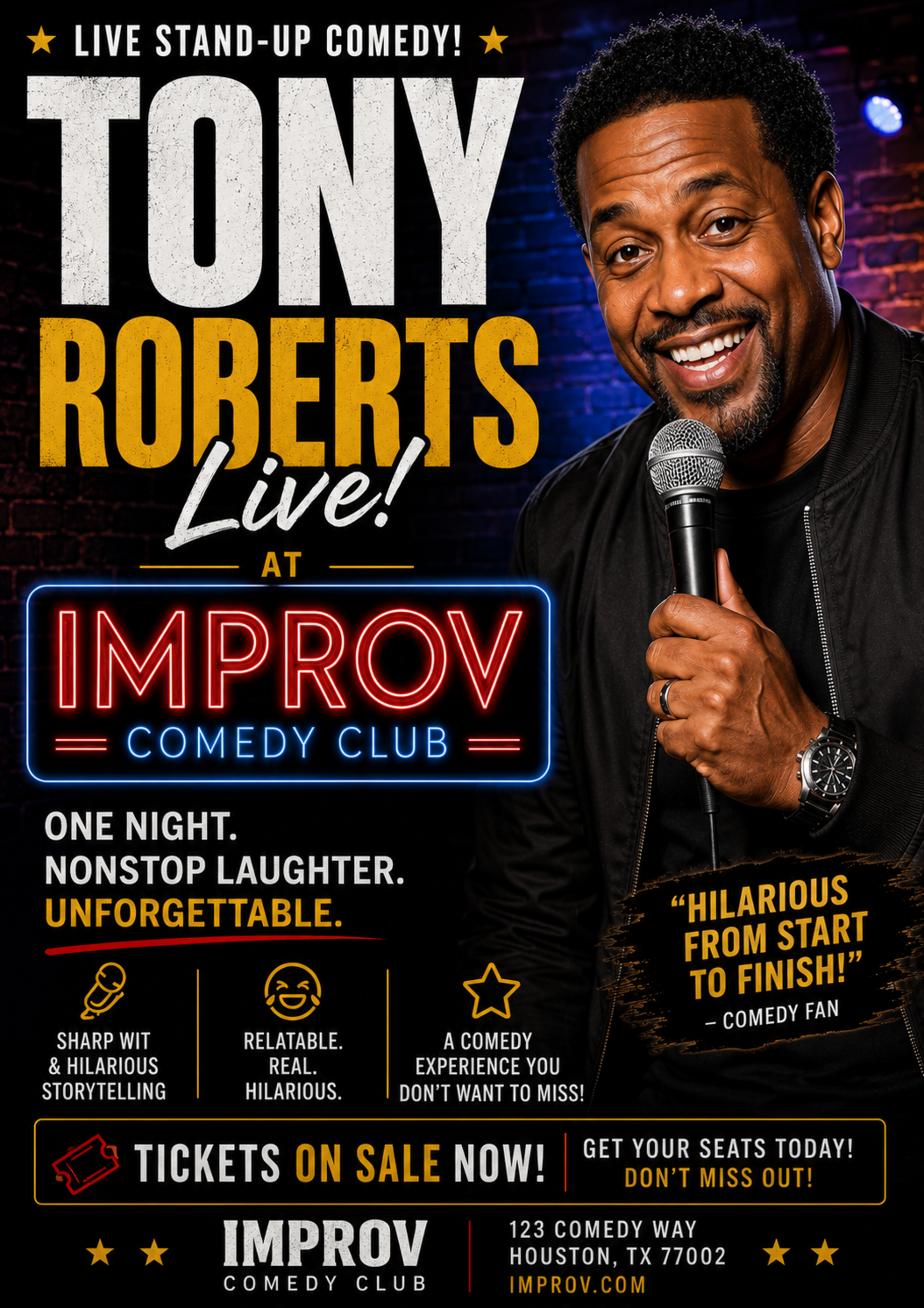 Tony Roberts Live at Improv Comedy Club Photo