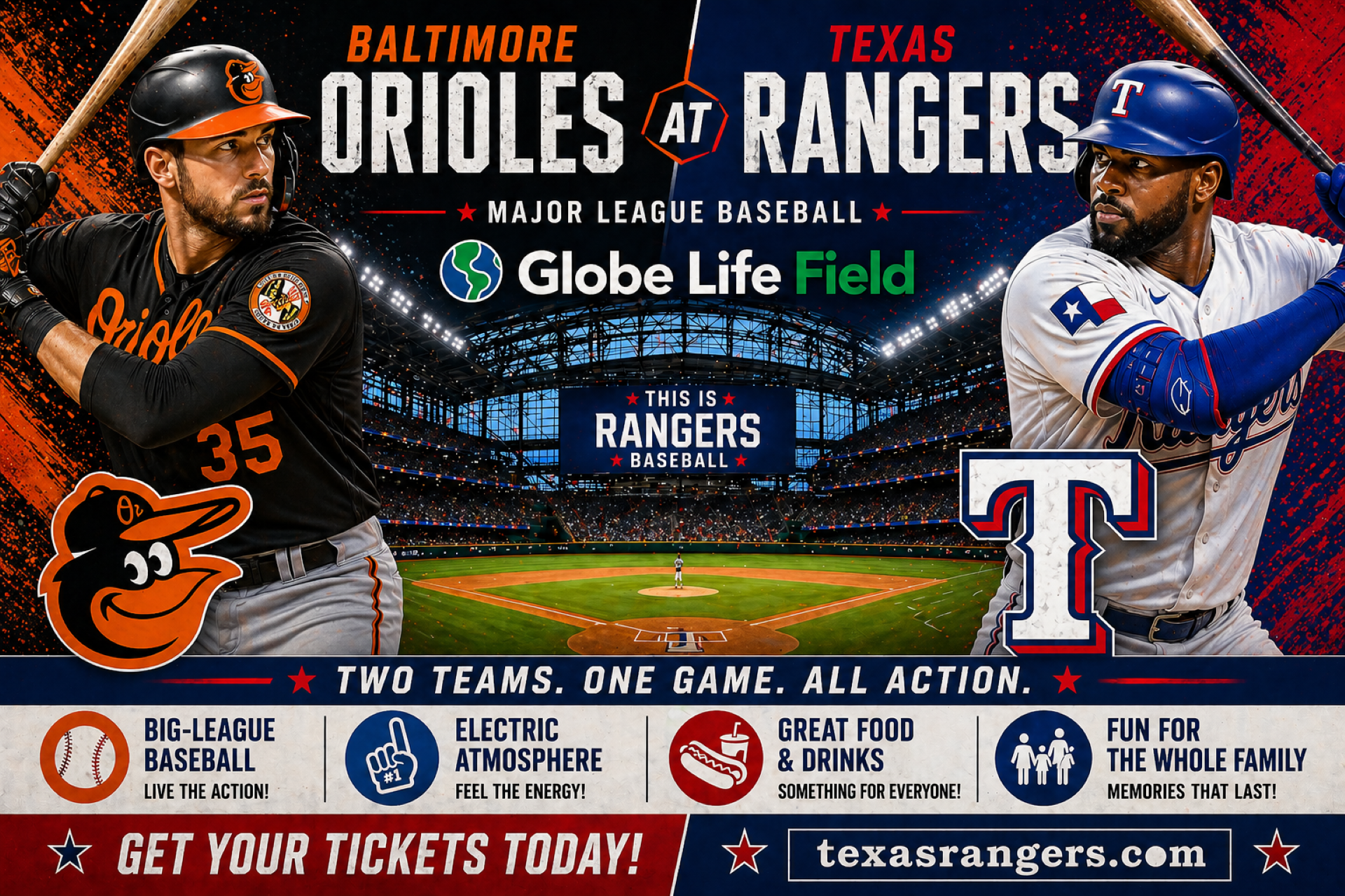 Baltimore Orioles at Texas Rangers Photo