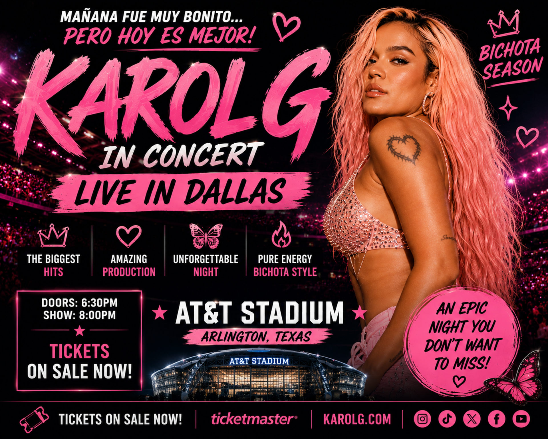 Karol G Concert AT&T Stadium Photo