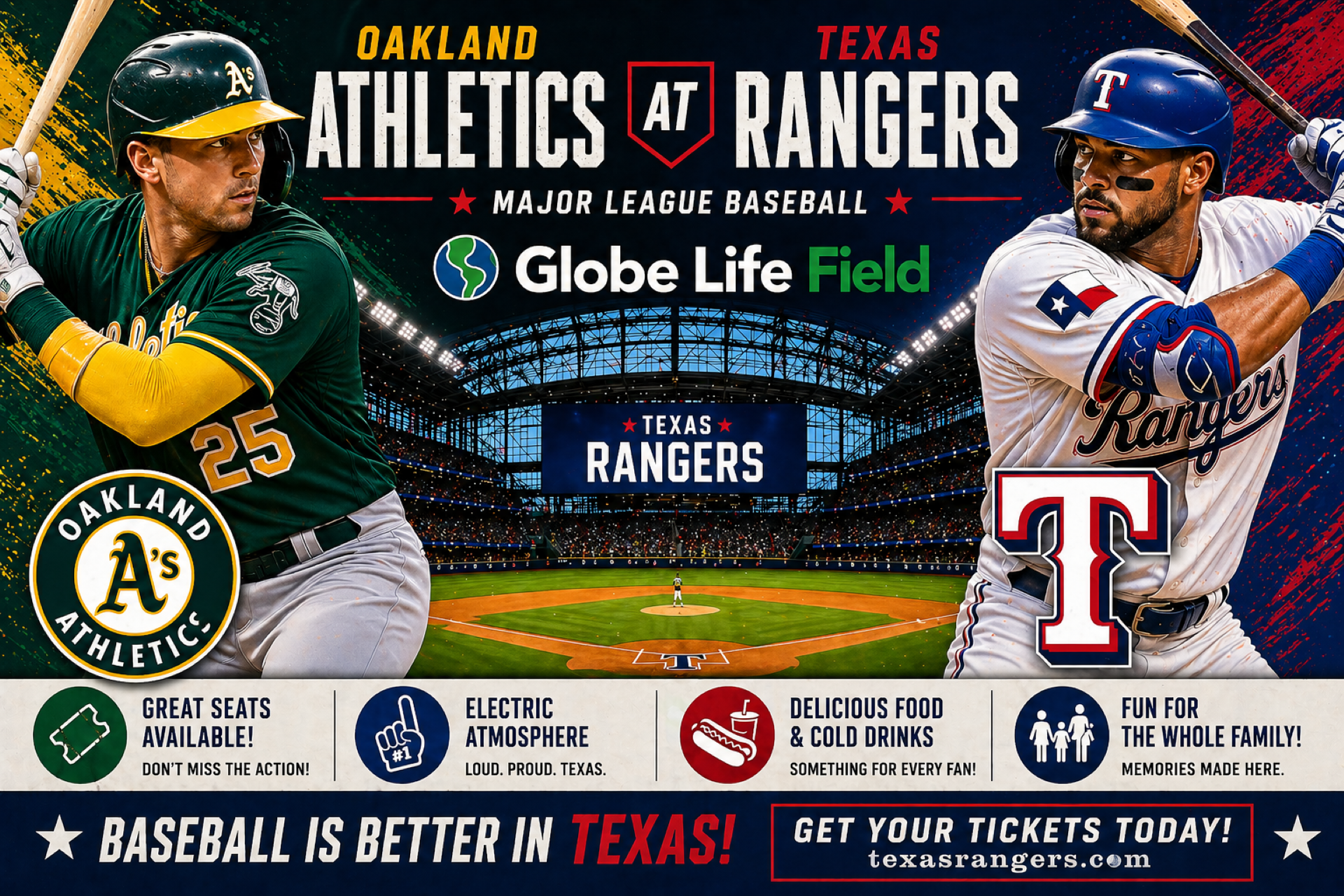 Oakland Athletics at Texas Rangers Photo