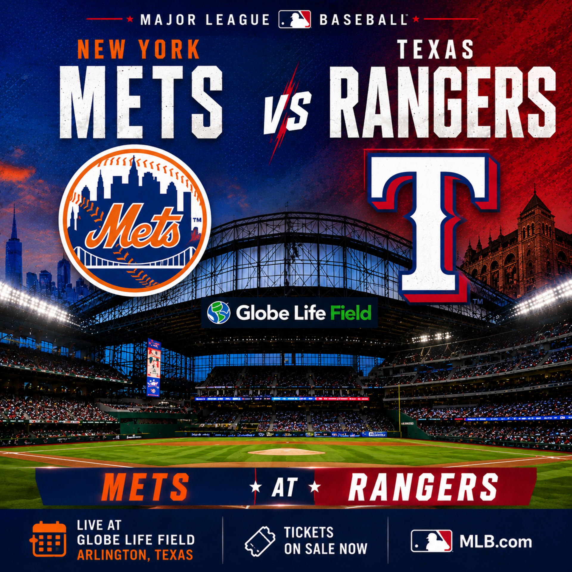 New York Mets at Texas Rangers - Globe Life Field Photo