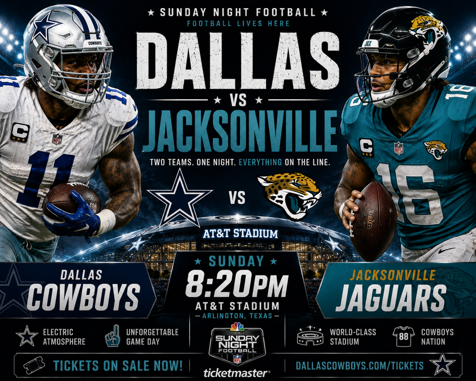 Dallas VS Jacksonville AT&T Stadium 8:20pm Photo