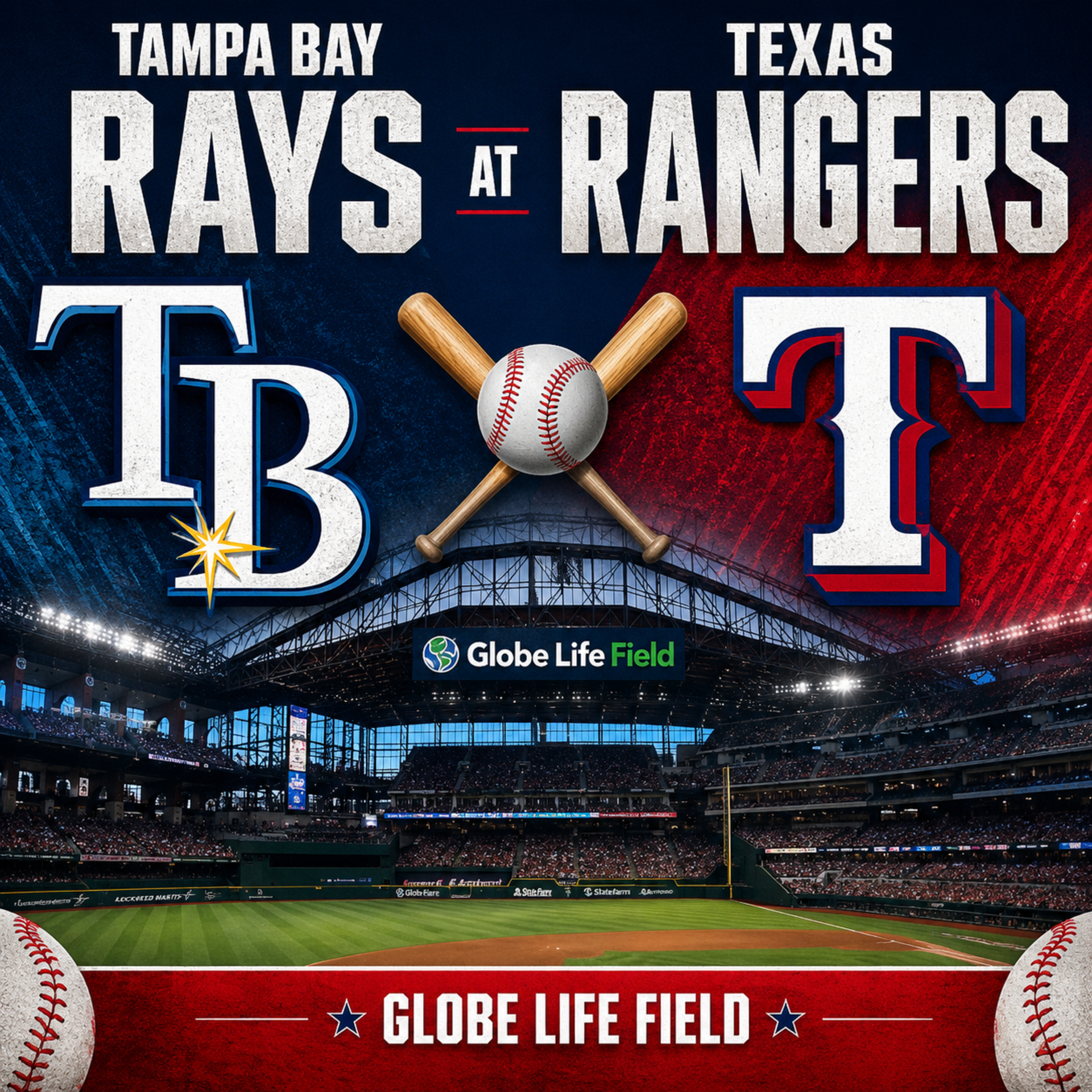 Tampa Bay Rays at Texas Rangers - Globe Life Field Photo