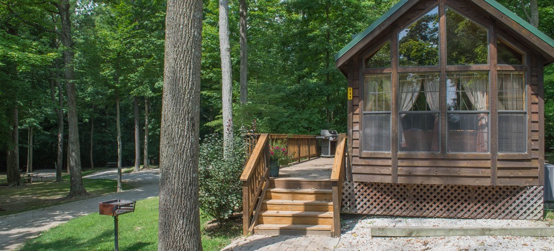 Deluxe Cabin (Full Bath with Tub & Shower), Patio Sleeps 8 with Double Loft