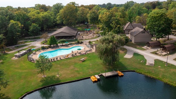 Outdoor Pool and Fishing Pond