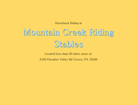 Horseback Riding at Mountain Creek Riding Stables - Open Year Round
