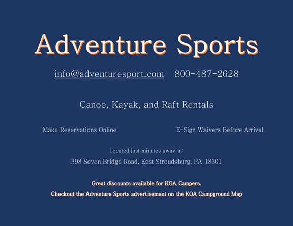 Adventure Sports - Canoe, Kayak, Raft on the Delaware River