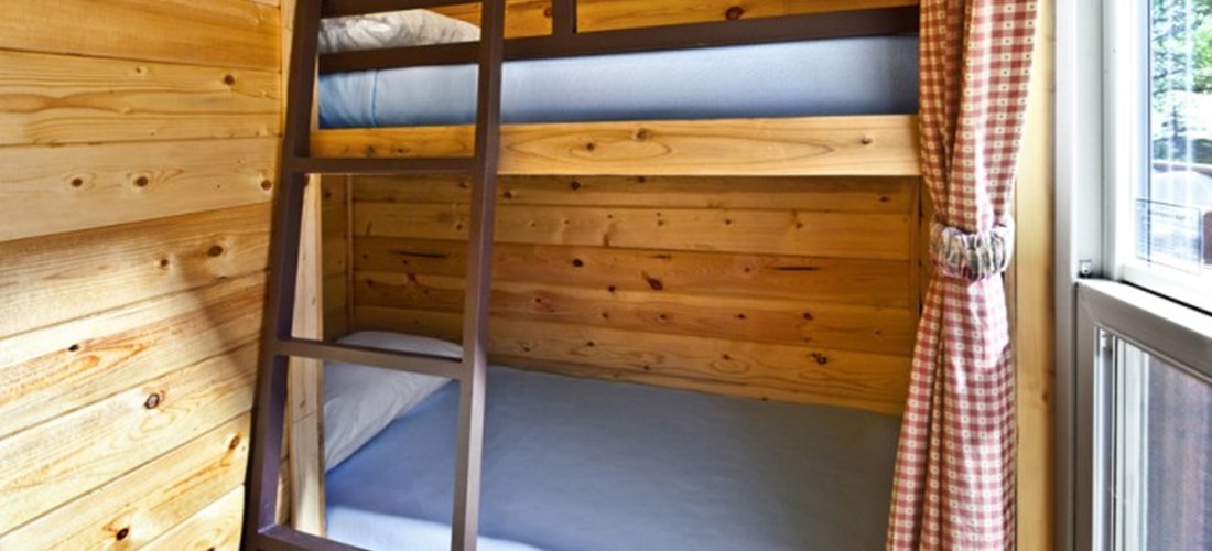 Typical bunk-bed set-up in 6-person cabin - photo by Kampgrounds of America, Inc.