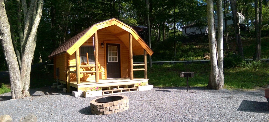 Rustic four person camping cabin