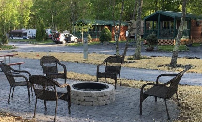 Patio seating and deluxe fire feature