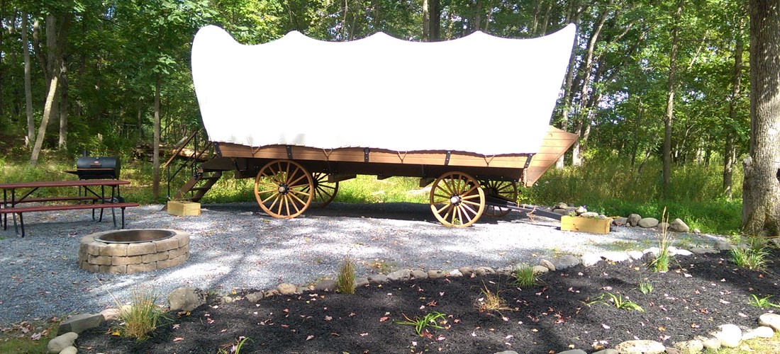 Conestoga Wagon on Landscaped Site