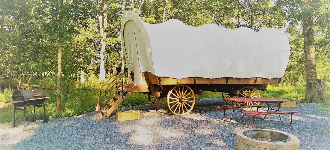 Conestoga Wagon on Landscaped Site