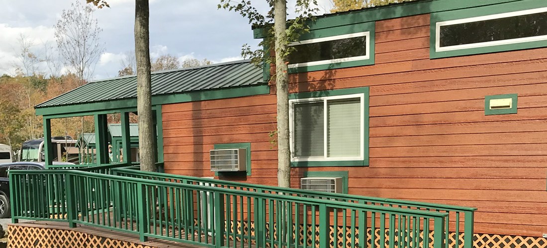 Ramp to porch for cabin with loft