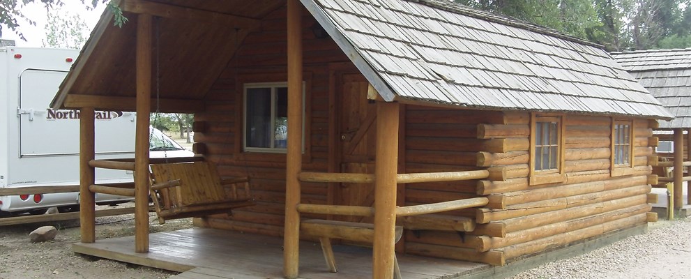 Our basic camping cabins are a great way to get away. Include a full size bed as well as a set of bunk beds.