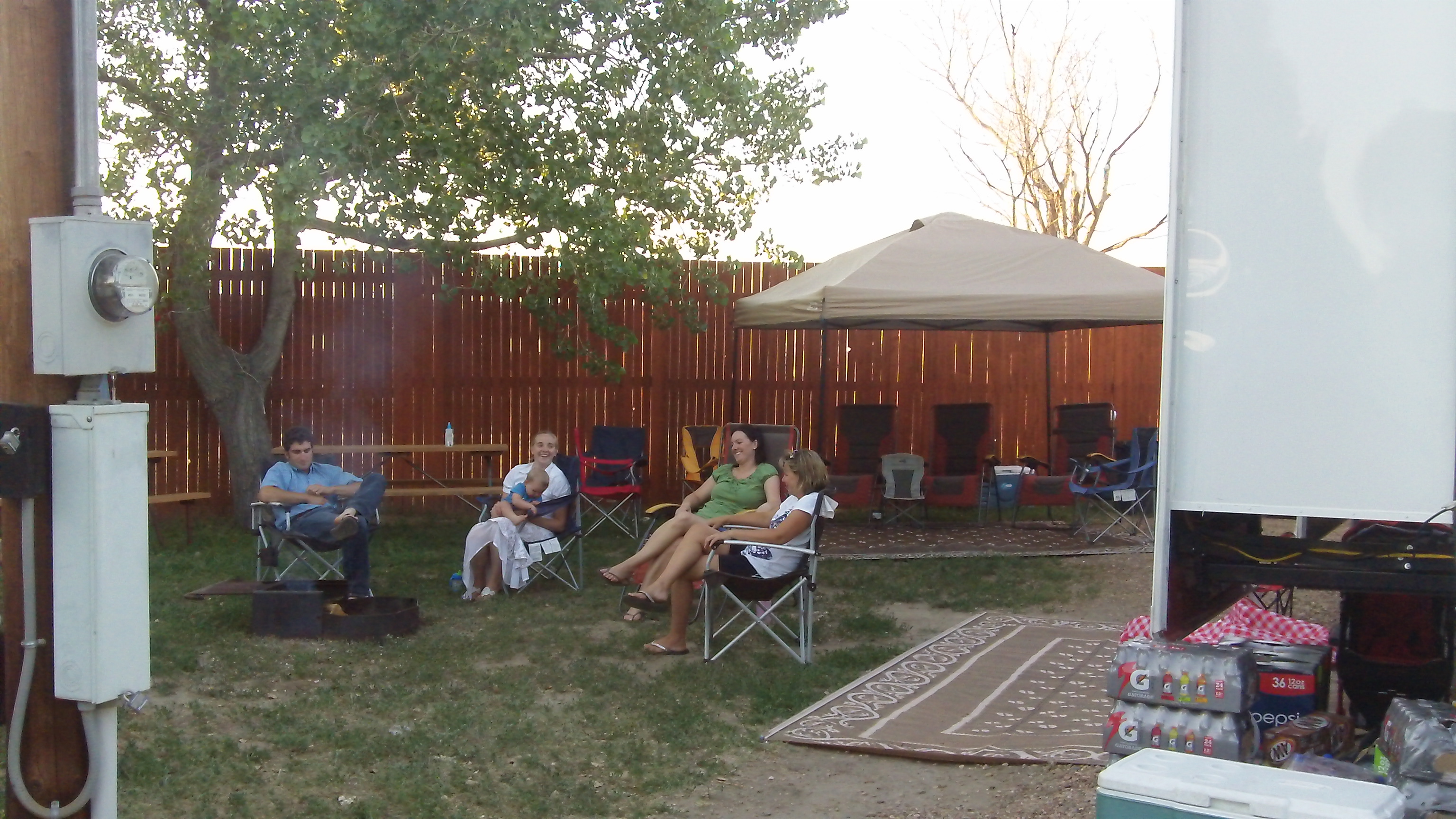 Nice back in patio site that will be relaxing for friends and family
