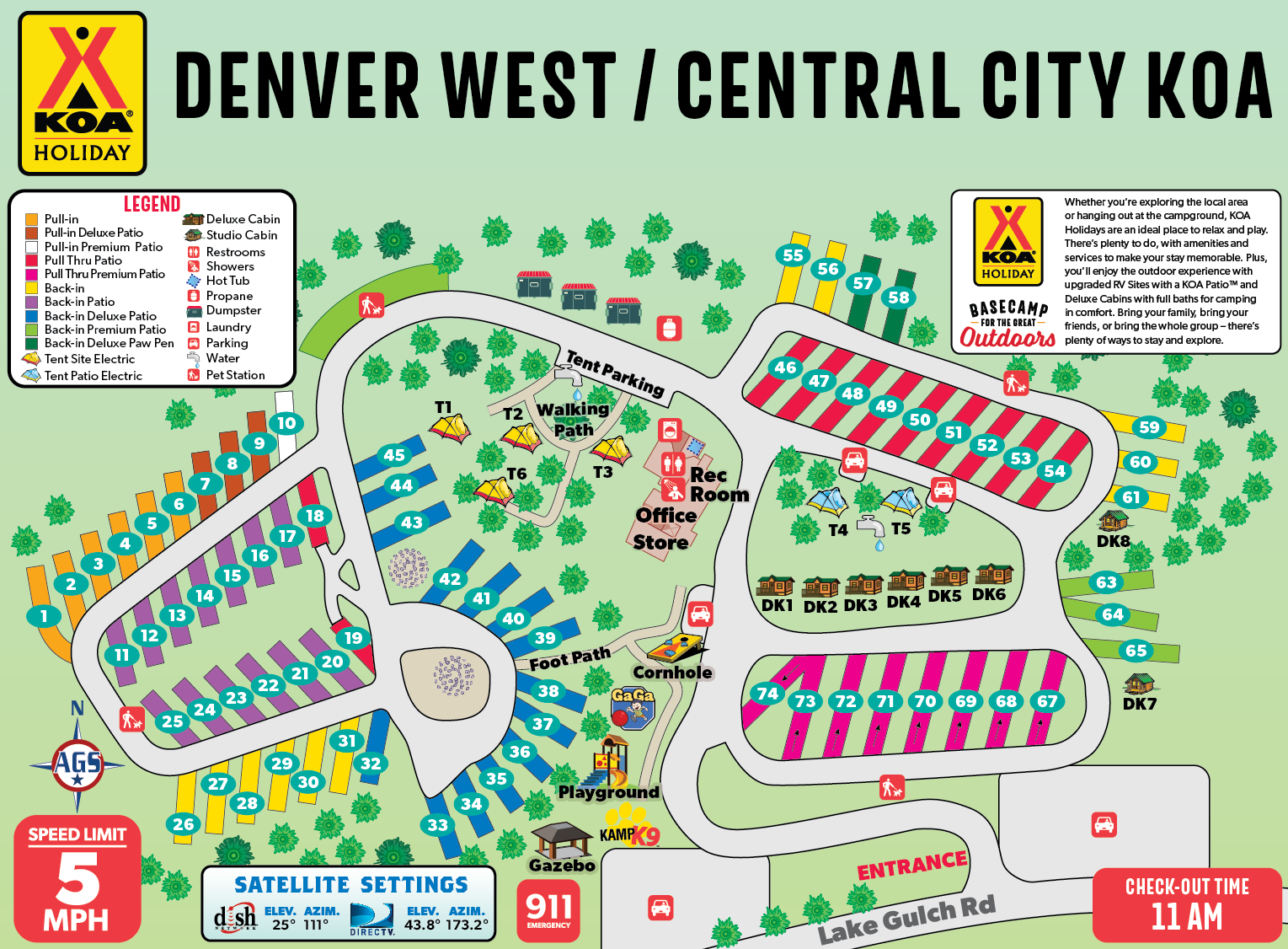 Central City, Colorado Campground Map Denver West / Central City KOA