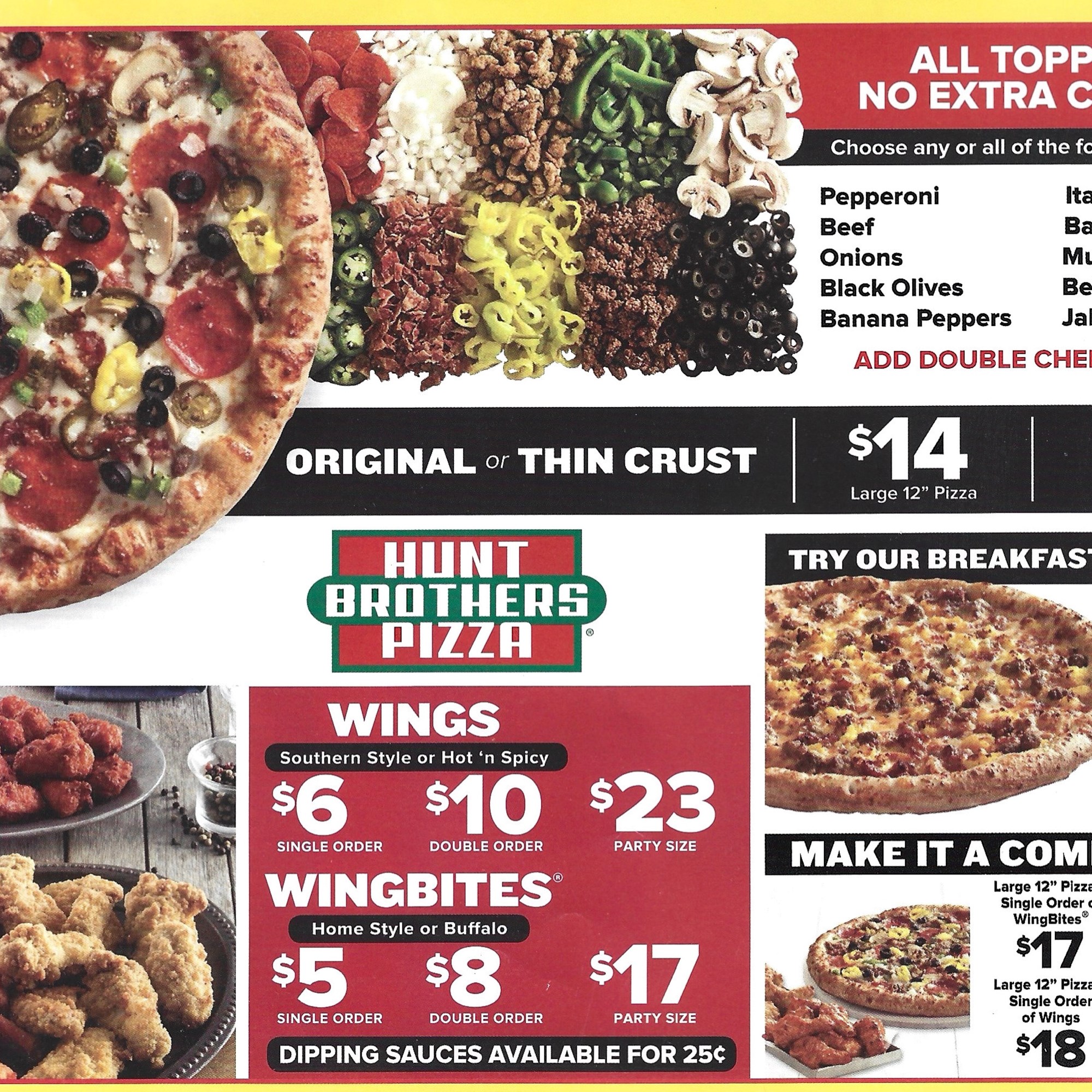 Hunt Brother's Pizza, Wings, & Wingbites: Food Services for the Des