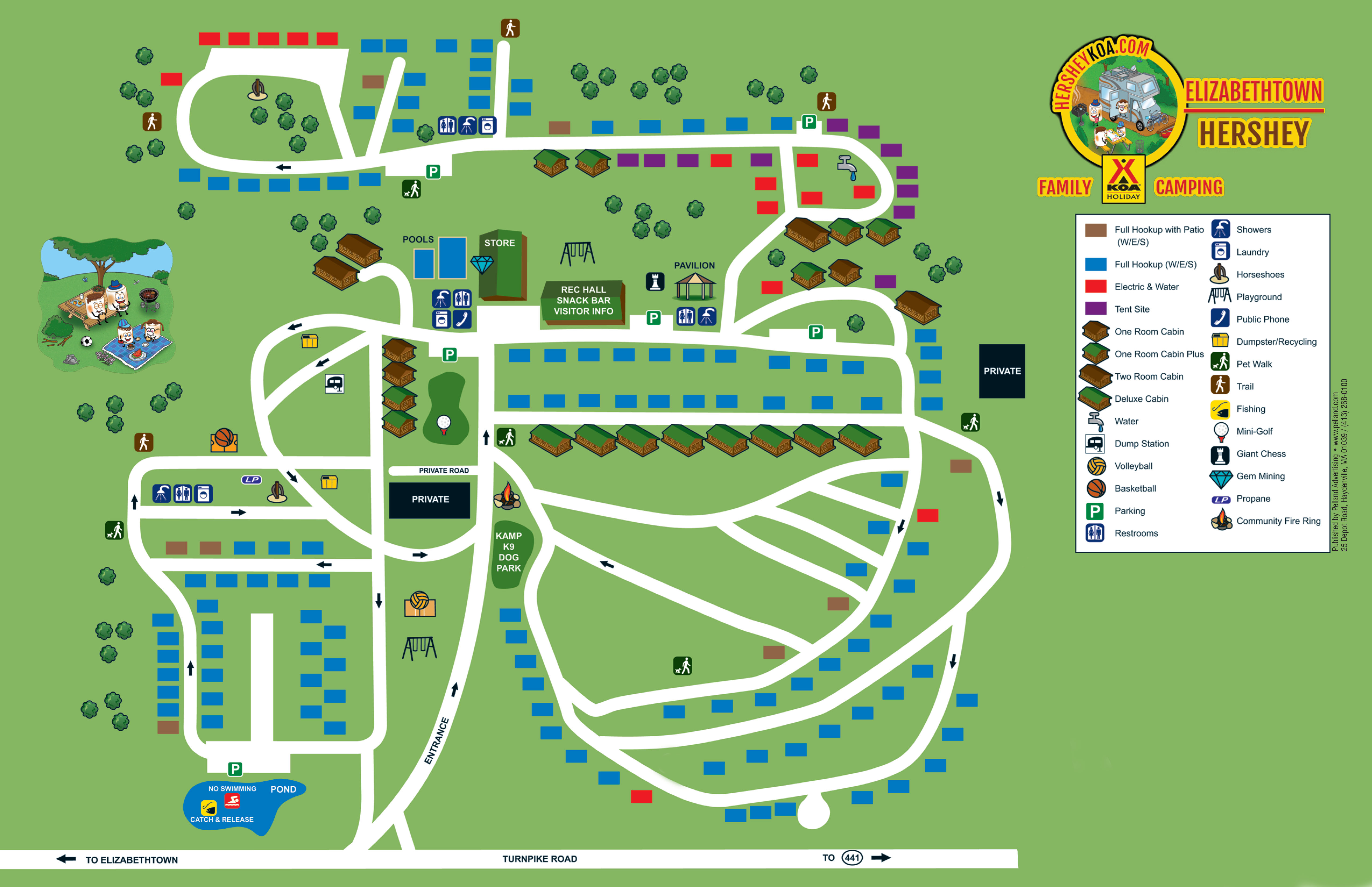 Elizabethtown, Pennsylvania Campground Map Elizabethtown / Hershey KOA