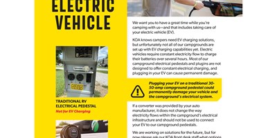 Electric Vehicle Charging at Erie KOA