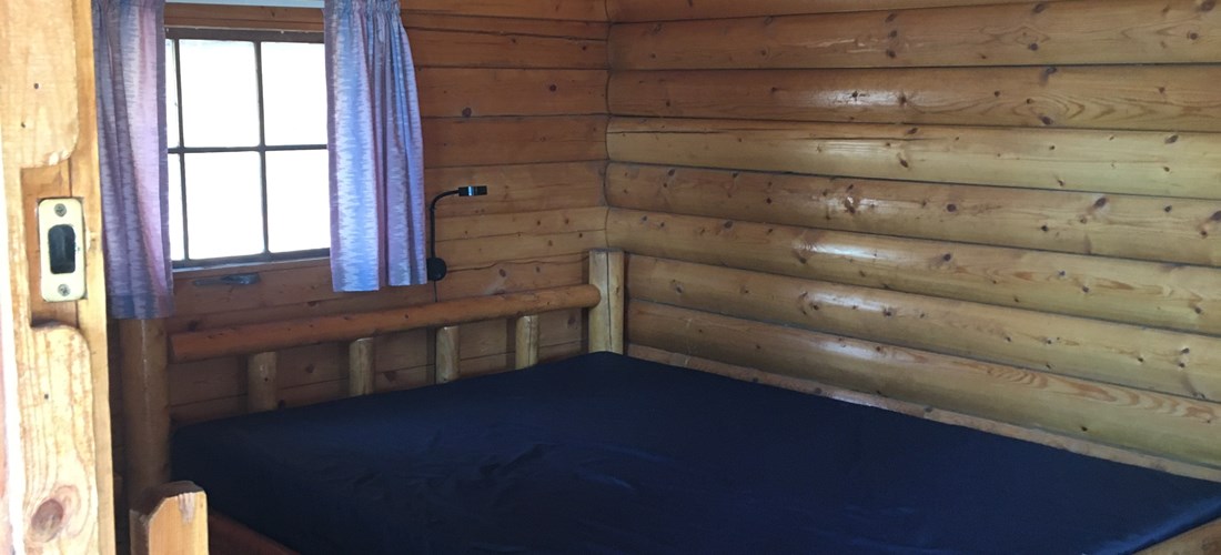 Two Room Camping Cabin Full bed