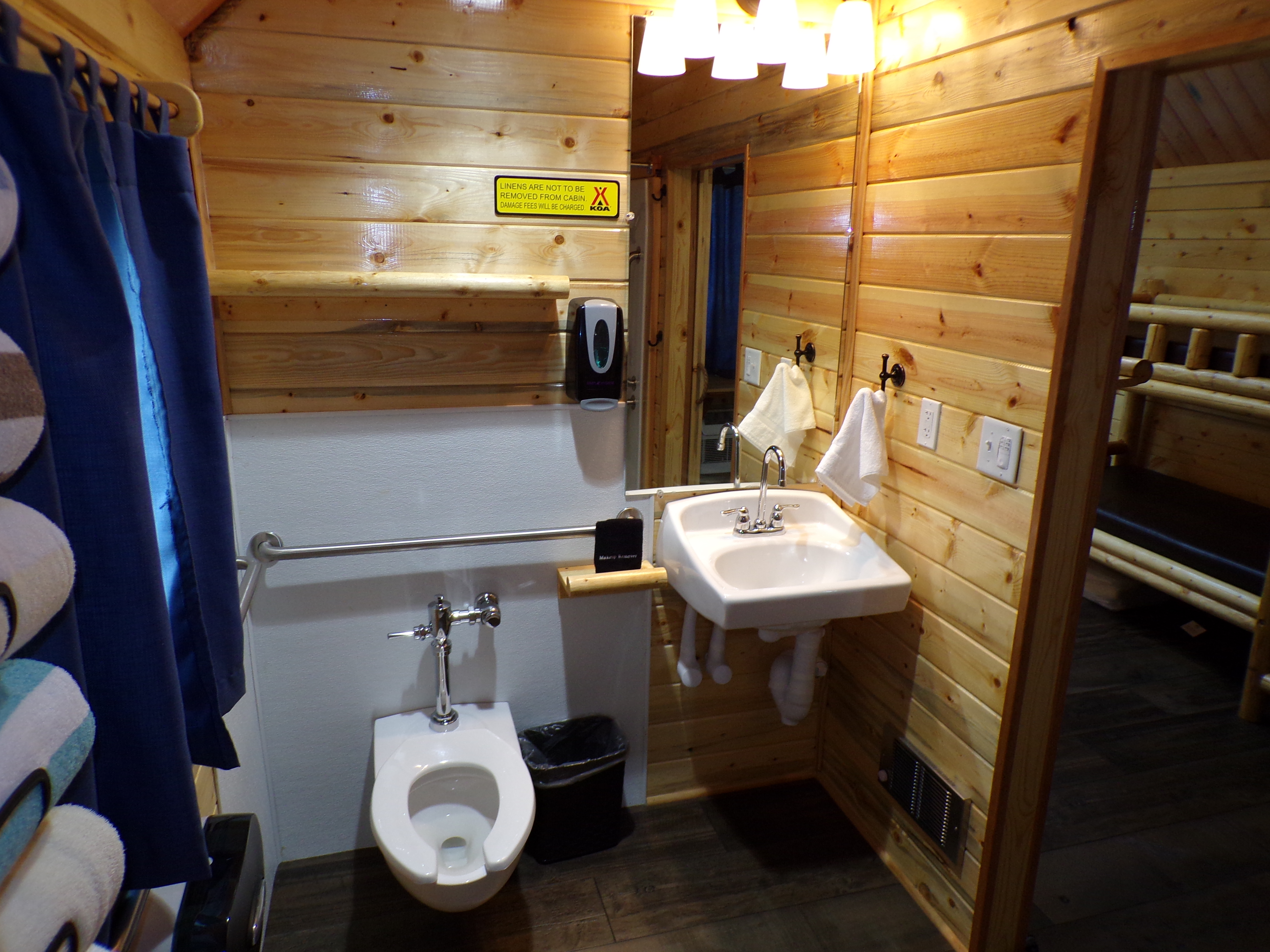Full bath with shower, wheelchair friendly