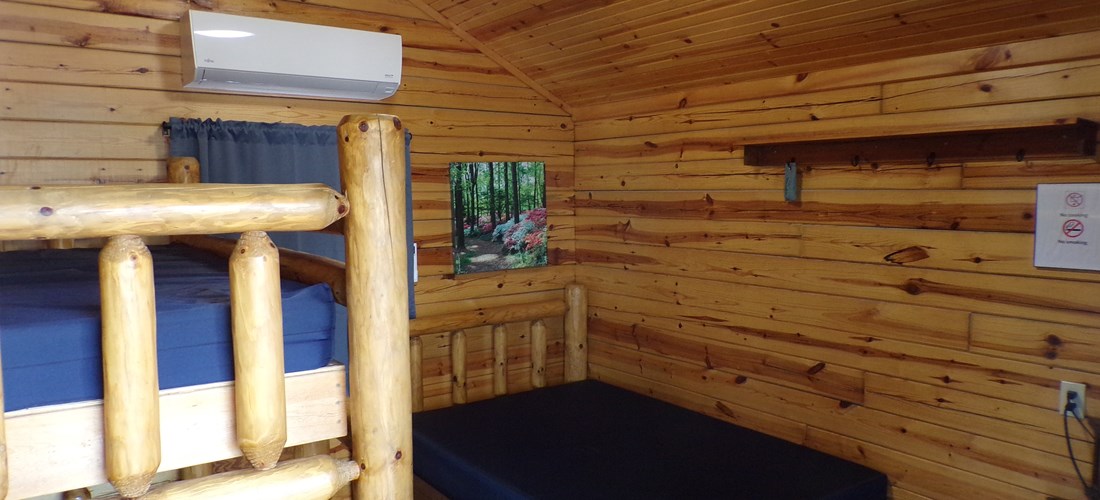 Cabin 73 Interior
Full size bed with twin size bunk bed