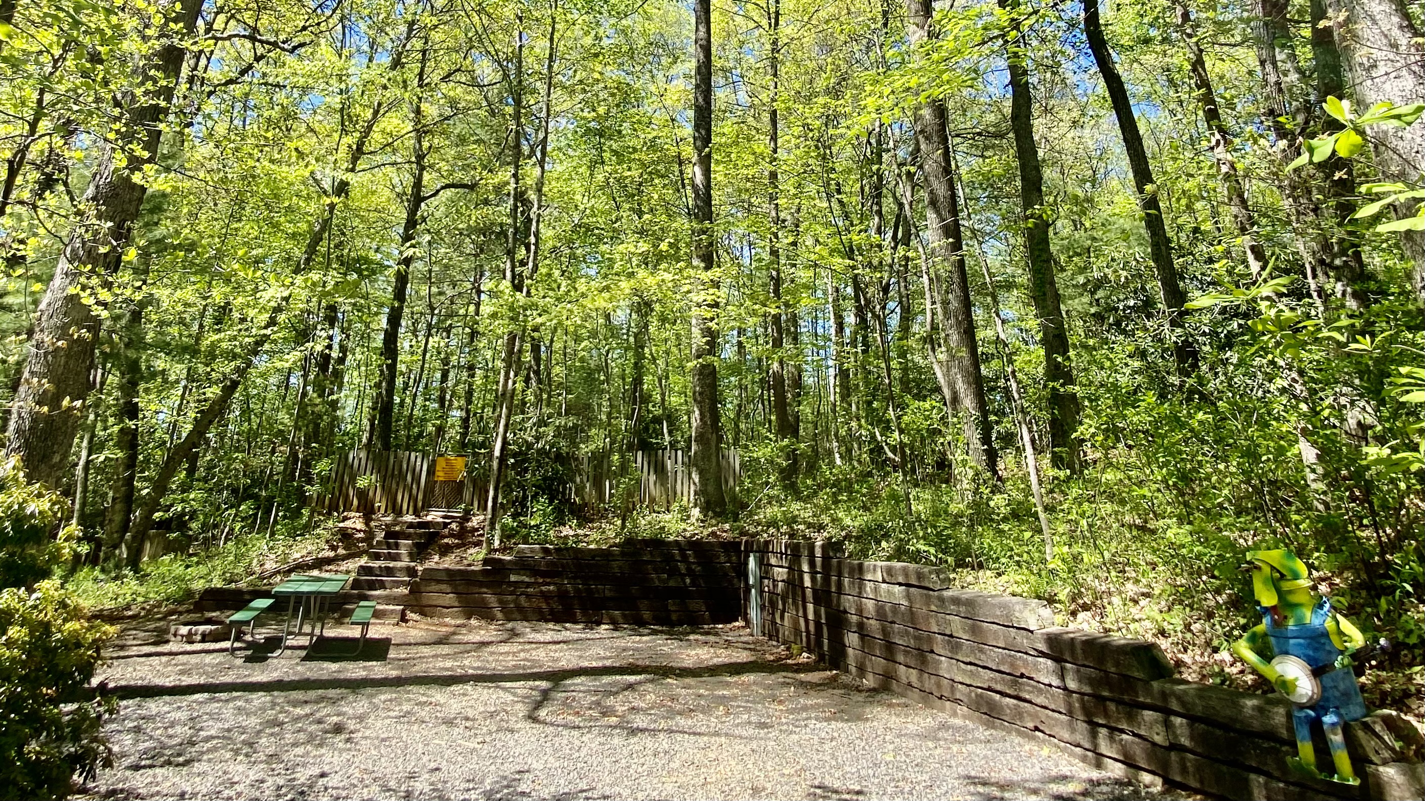Pet pen, tucked into the trees