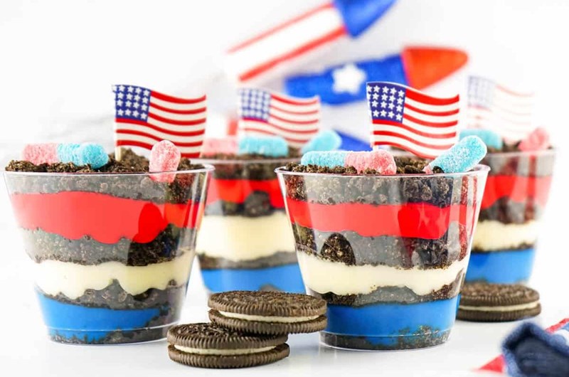 Red, White & Blue Dirt Cups Photo