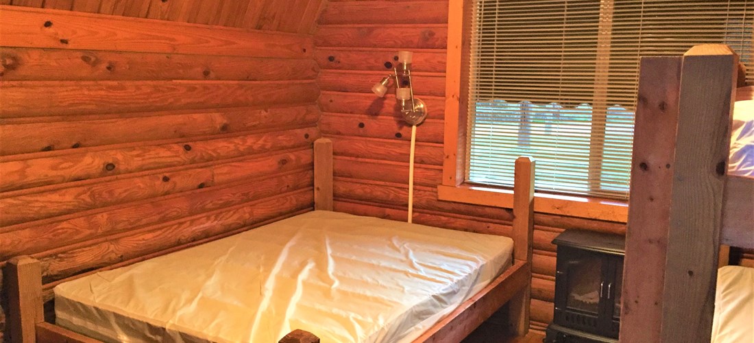 Interior of one room cabin.