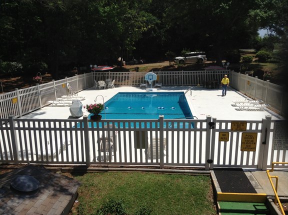 Full view of our salt water pool OPEN MAY 1 to OCTOBER 1.,Play some hoops in the pool!!!