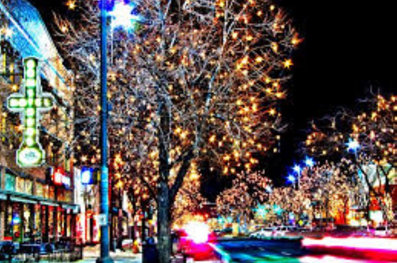 Downtown Fort Collins Holiday Lights Photo