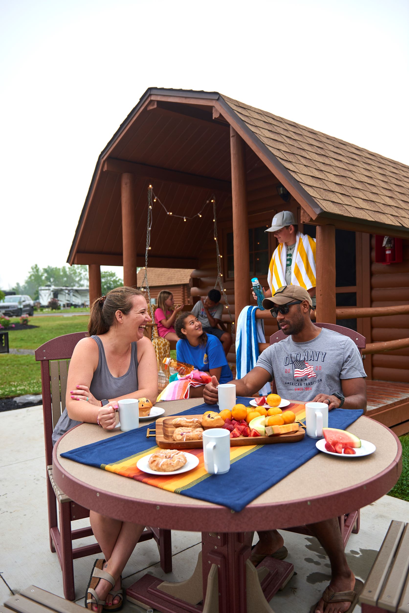 Camping Cabin DIne Outside