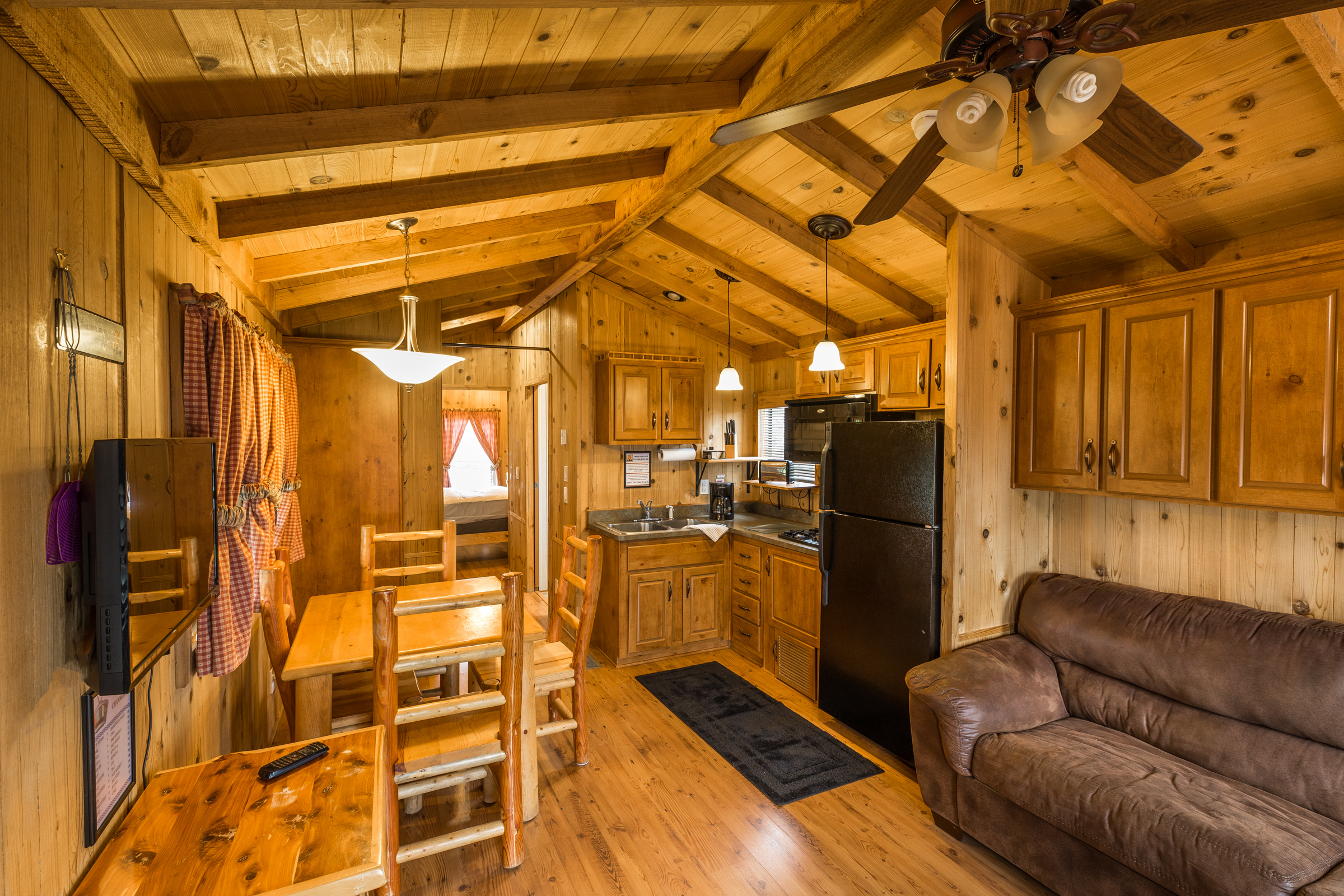 Inside view of hot tub lodge