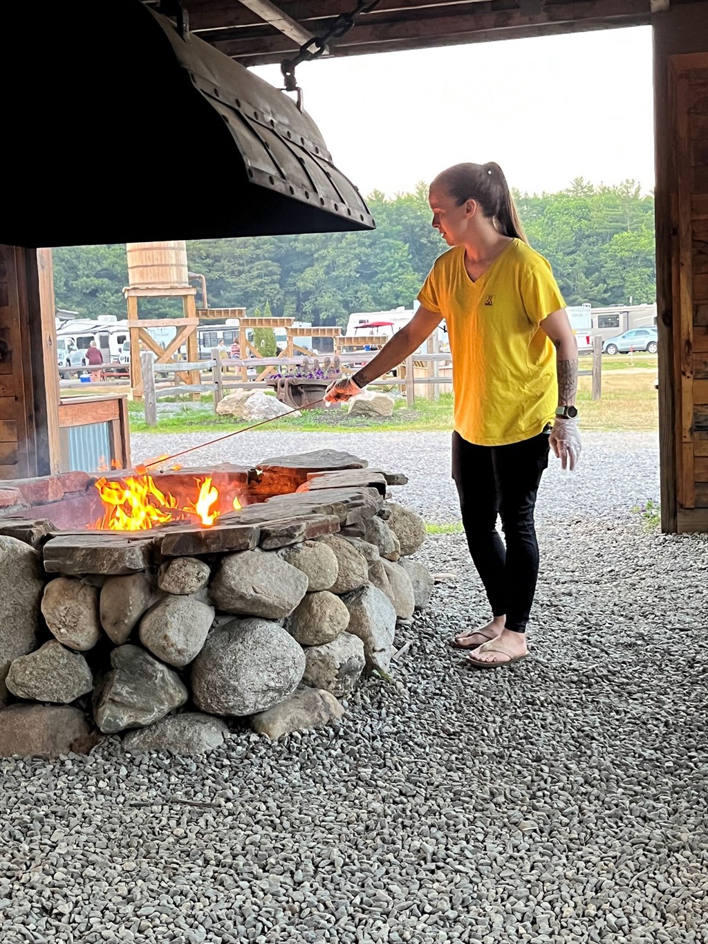 Hot Dogs and S'Mores by the fire!