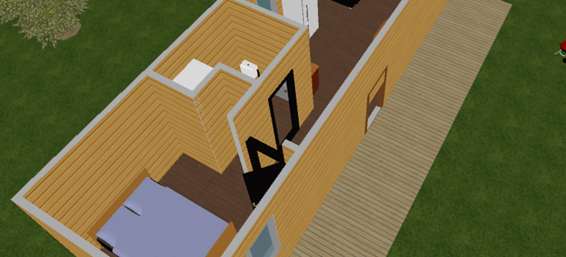 Deluxe Cabin Long Porch 3D
