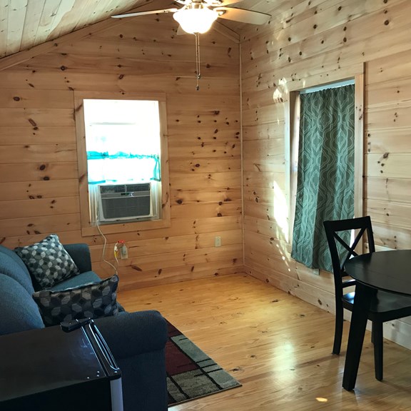 Long Porch Cabin Living Room