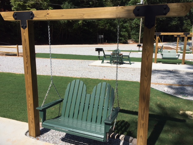 Swing on KOA Patio Sites in New section in rear of park.
